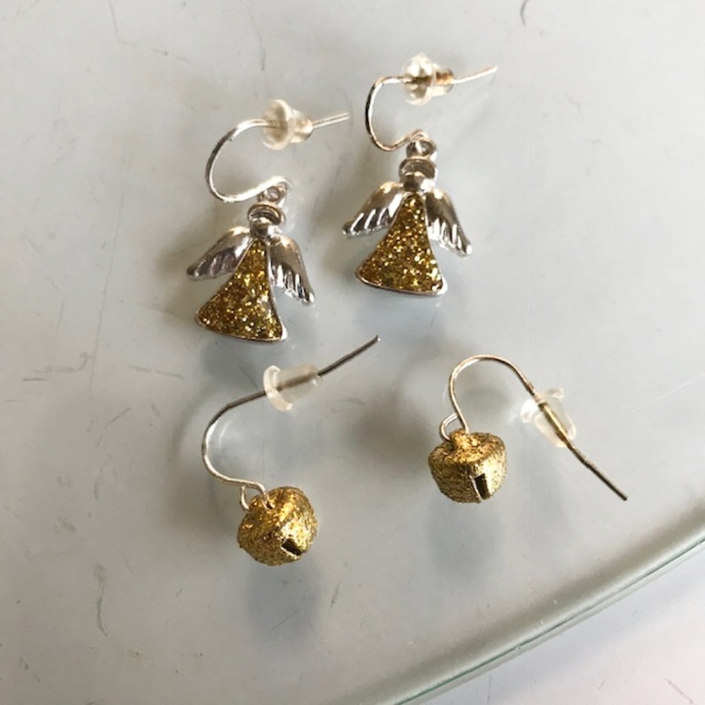 Angel Bell Rings Gets it's Wings Earrings Set of 2